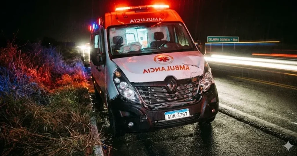 Acidente no Sertão: Ambulância colide com vaca e homem é ferido