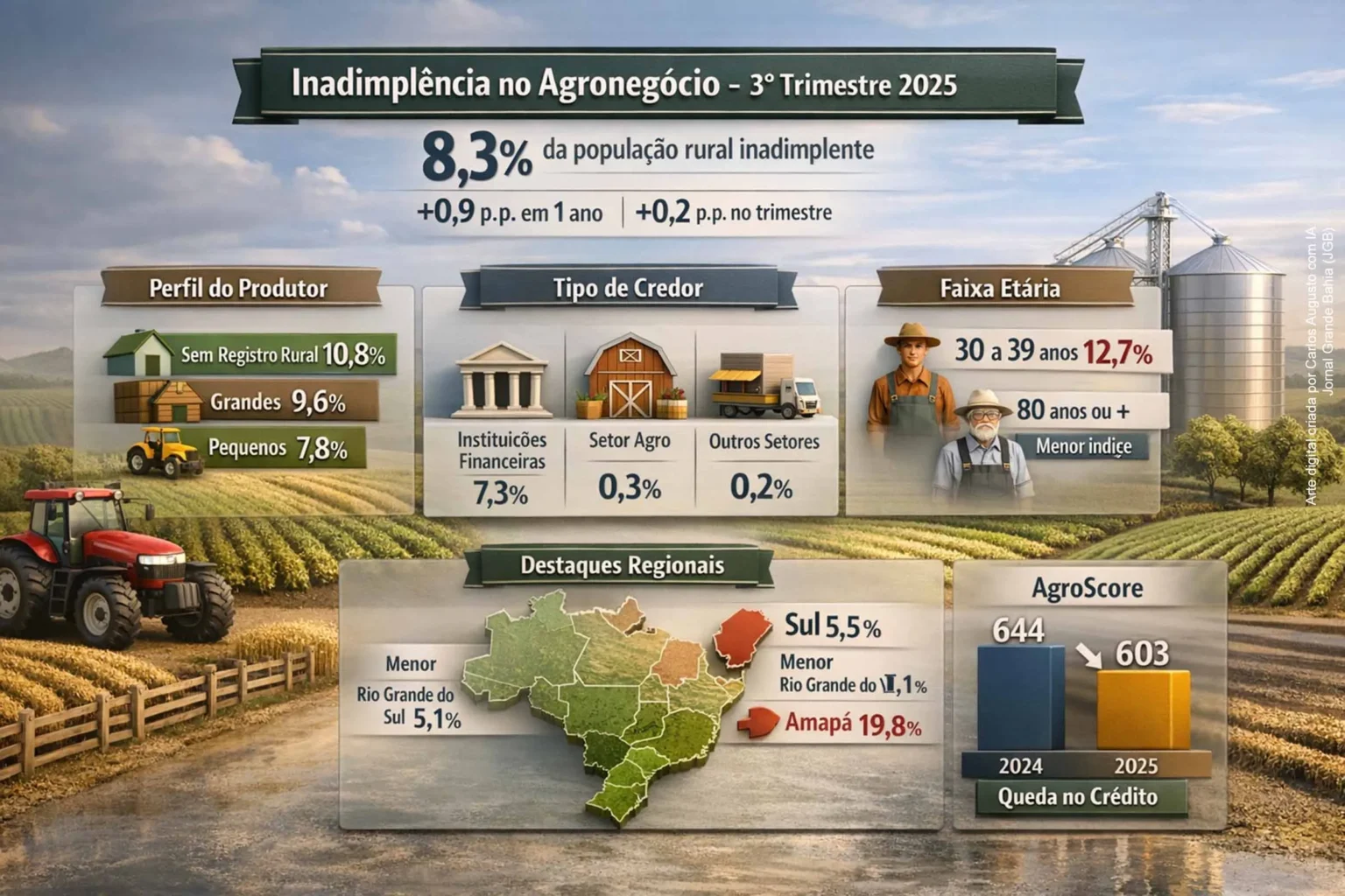Inadimplência no Agronegócio Atinge 8,3% da População Rural no 3º Trimestre de 2025, Revela Serasa