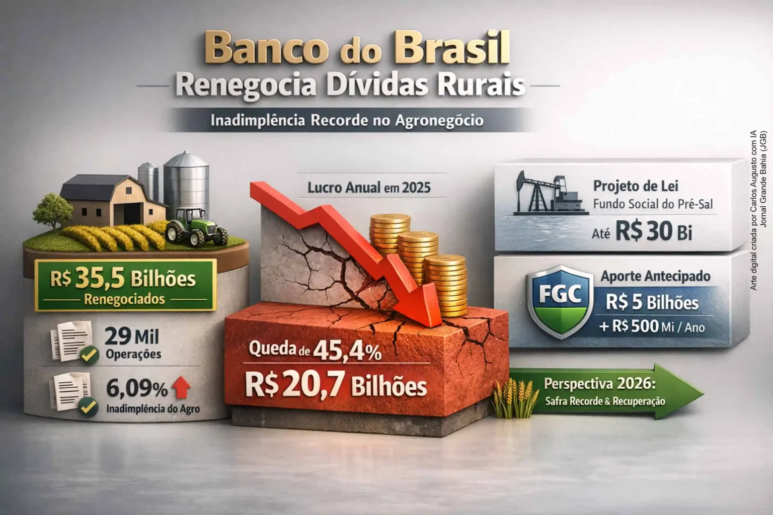 Banco do Brasil Renegocia R$ 35,5 Bilhões em Dívidas Rurais em Meio a Alta de Inadimplência