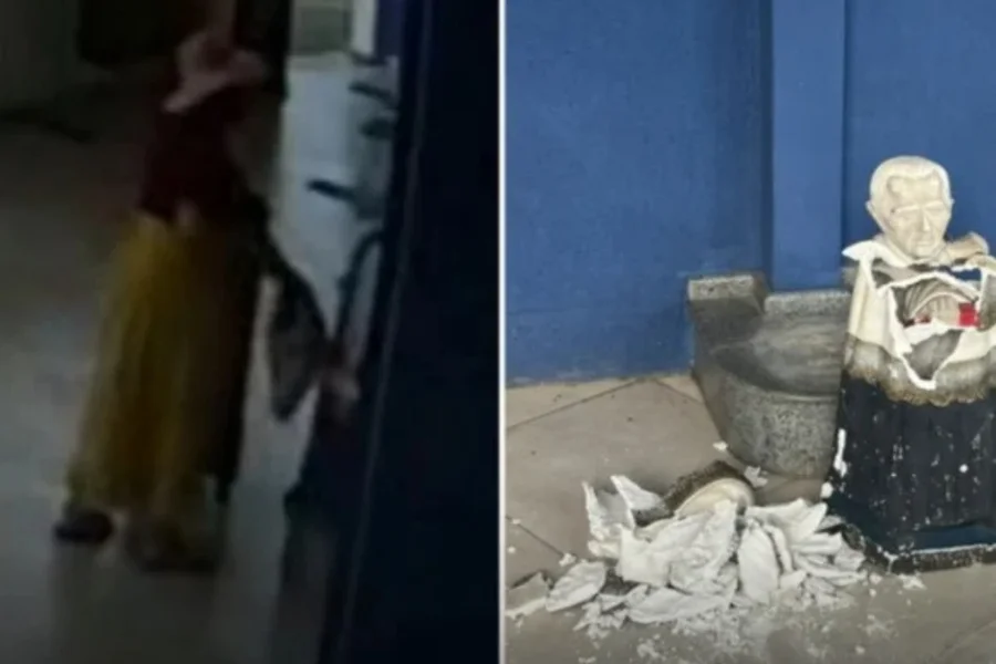 Turista Argentina Presa por Vandalizar Estátua do Padre Cícero em Crato Turista Argentina Presa por Vandalizar Estátua do Padre Cícero em Crato