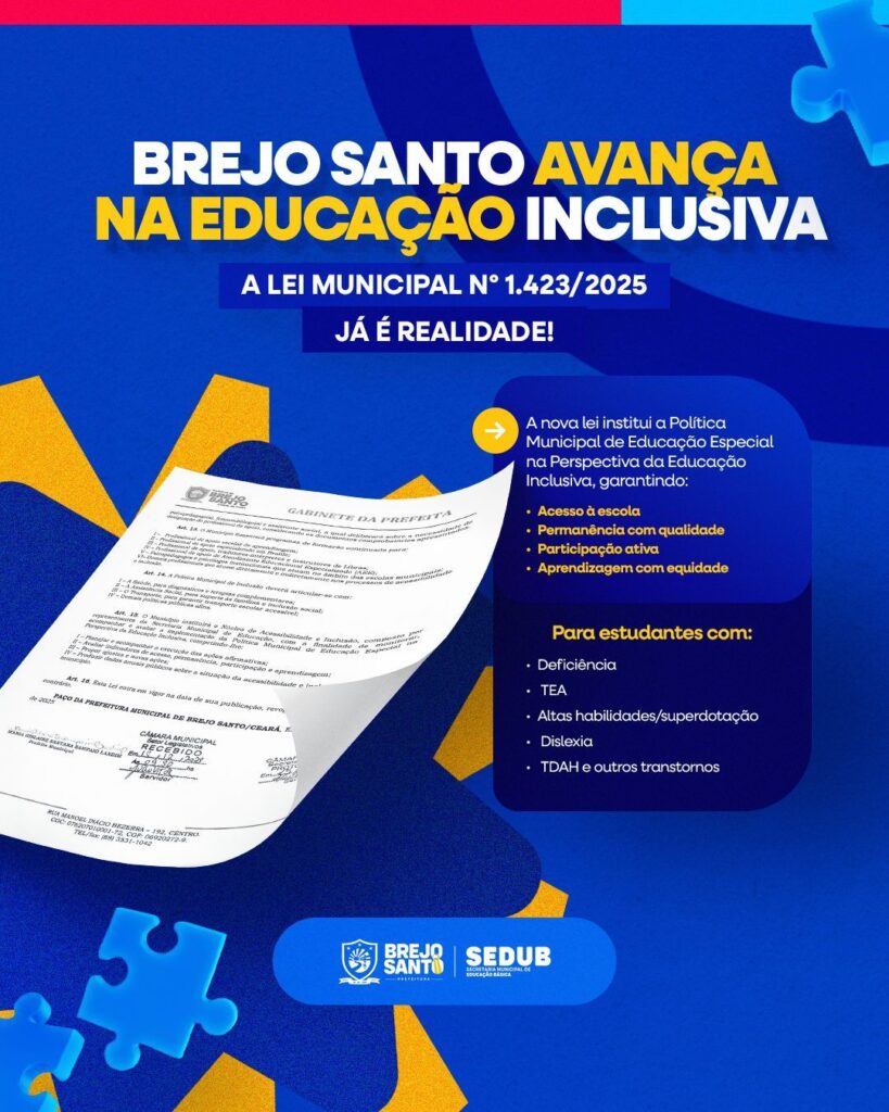 Brejo Santo Avança na Educação Inclusiva com Nova Política Municipal Brejo Santo Avança na Educação Inclusiva com Nova Política Municipal