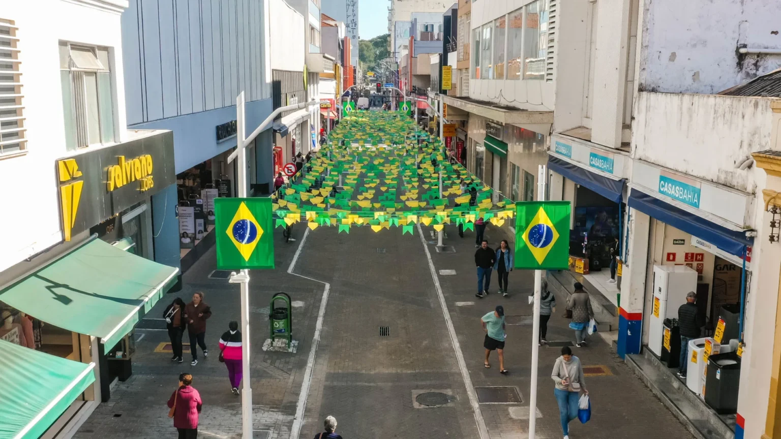 Centro de Jundiaí se veste de verde e amarelo para a Copa do Mundo 2026 Centro de Jundiaí se veste de verde e amarelo para a Copa do Mundo 2026